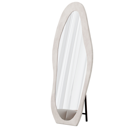 Full Length Mirror - 63" White Metal Frame, Durable Shatterproof Glass