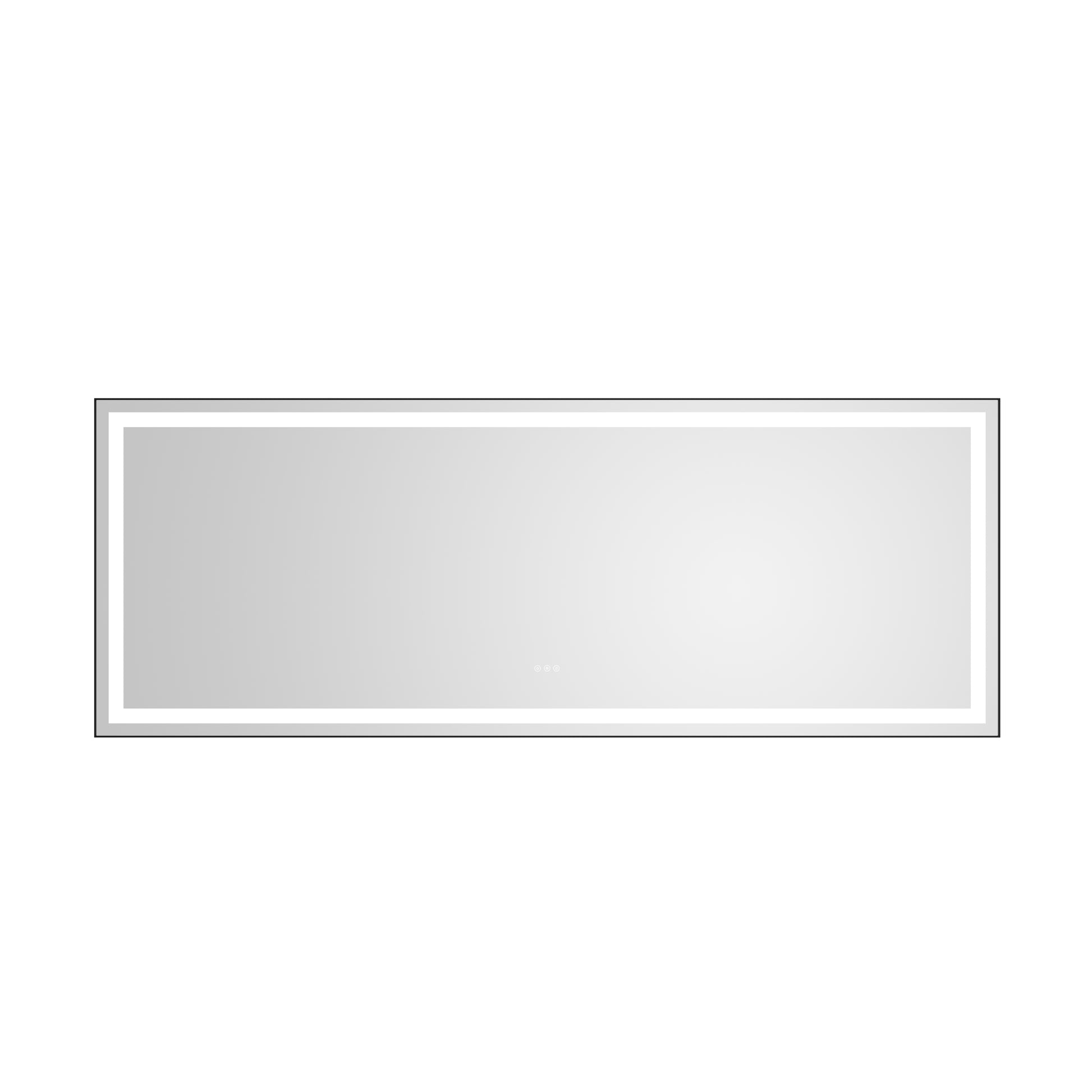 96" Framed LED Bathroom Vanity Mirror - Matte Black