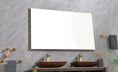 Gold Aluminium Bathroom Mirror with LED Lights