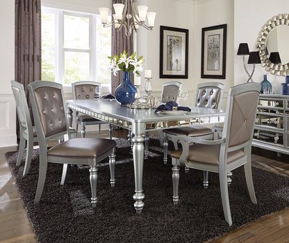 Sparkling Silver Finish Mirrored 1pc Server of 5x Drawers 2x Cabinets Ultra-Modern Style Dining Room