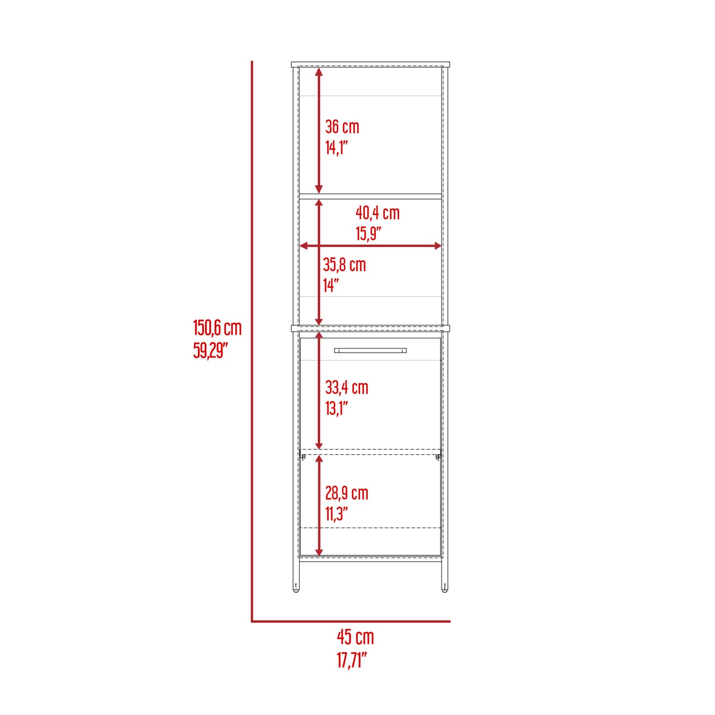 Forester 1-Shelf Pantry Cabinet White