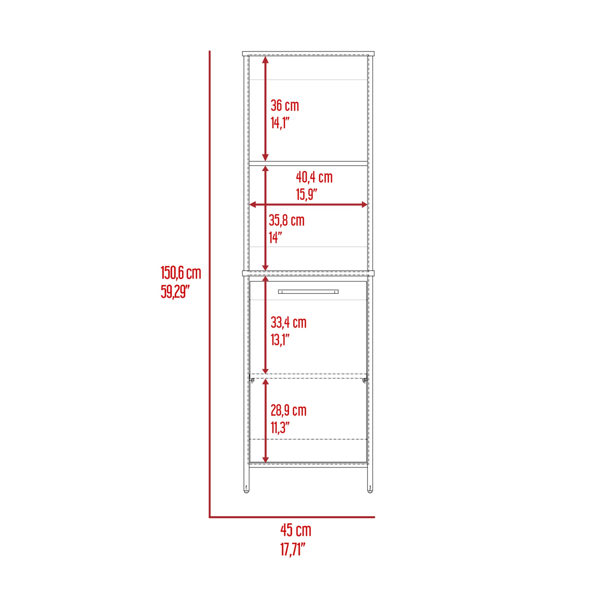 Forester 1-Shelf Pantry Cabinet White