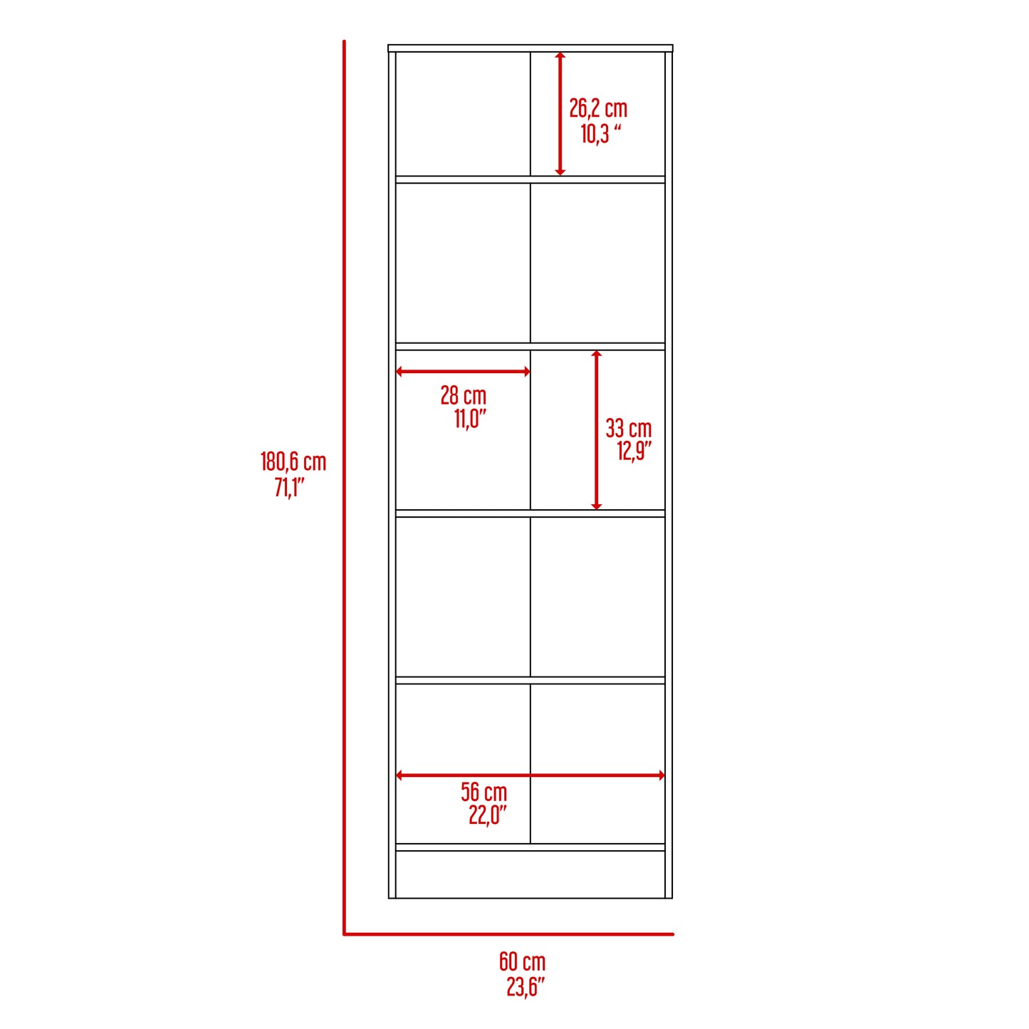 Rectangle 2-Door Storage Tall Cabinet Carbon Espresso and Wenge