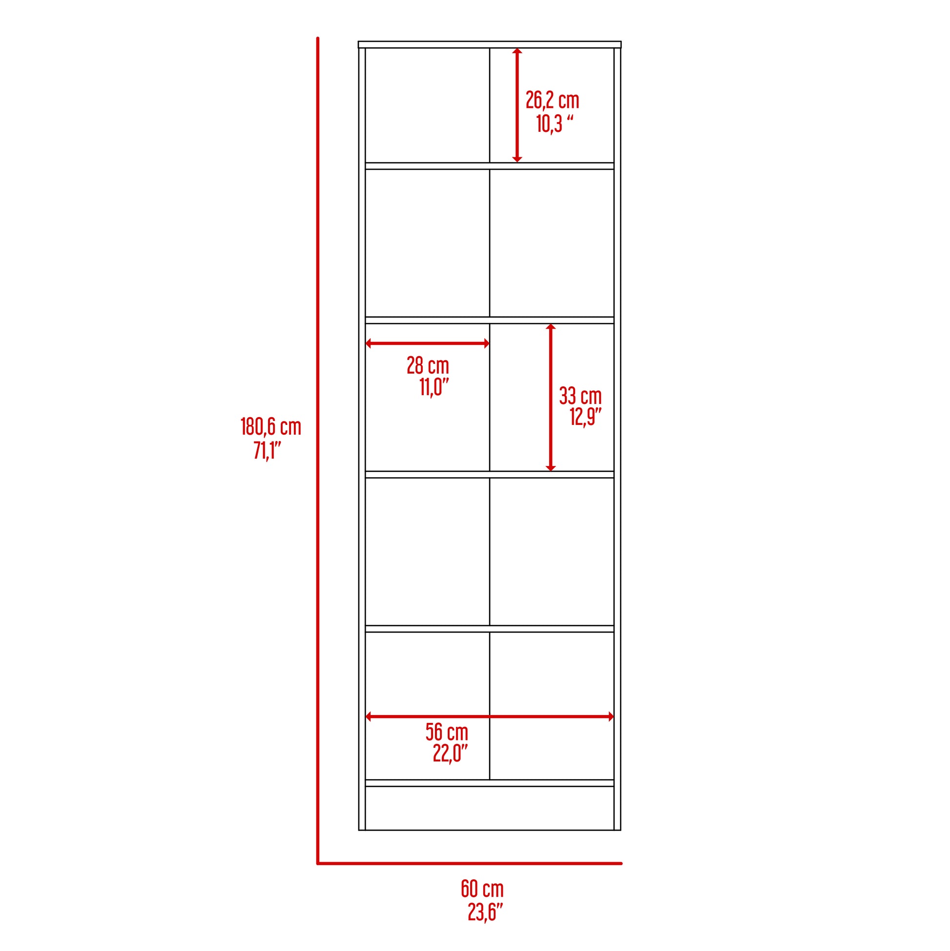 Rectangle 2-Door Storage Tall Cabinet Carbon Espresso and Wenge