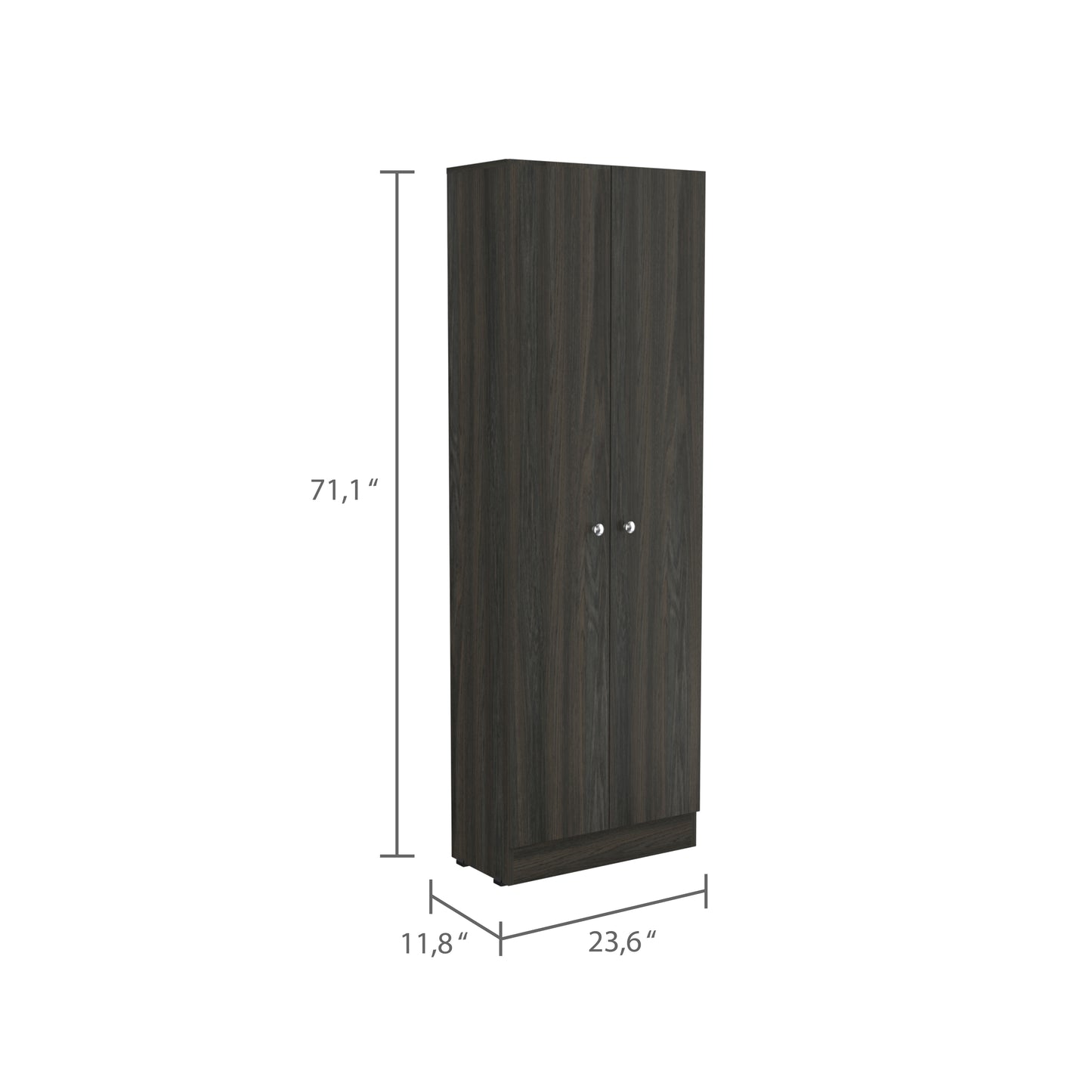 Rectangle 2-Door Storage Tall Cabinet Carbon Espresso and Wenge