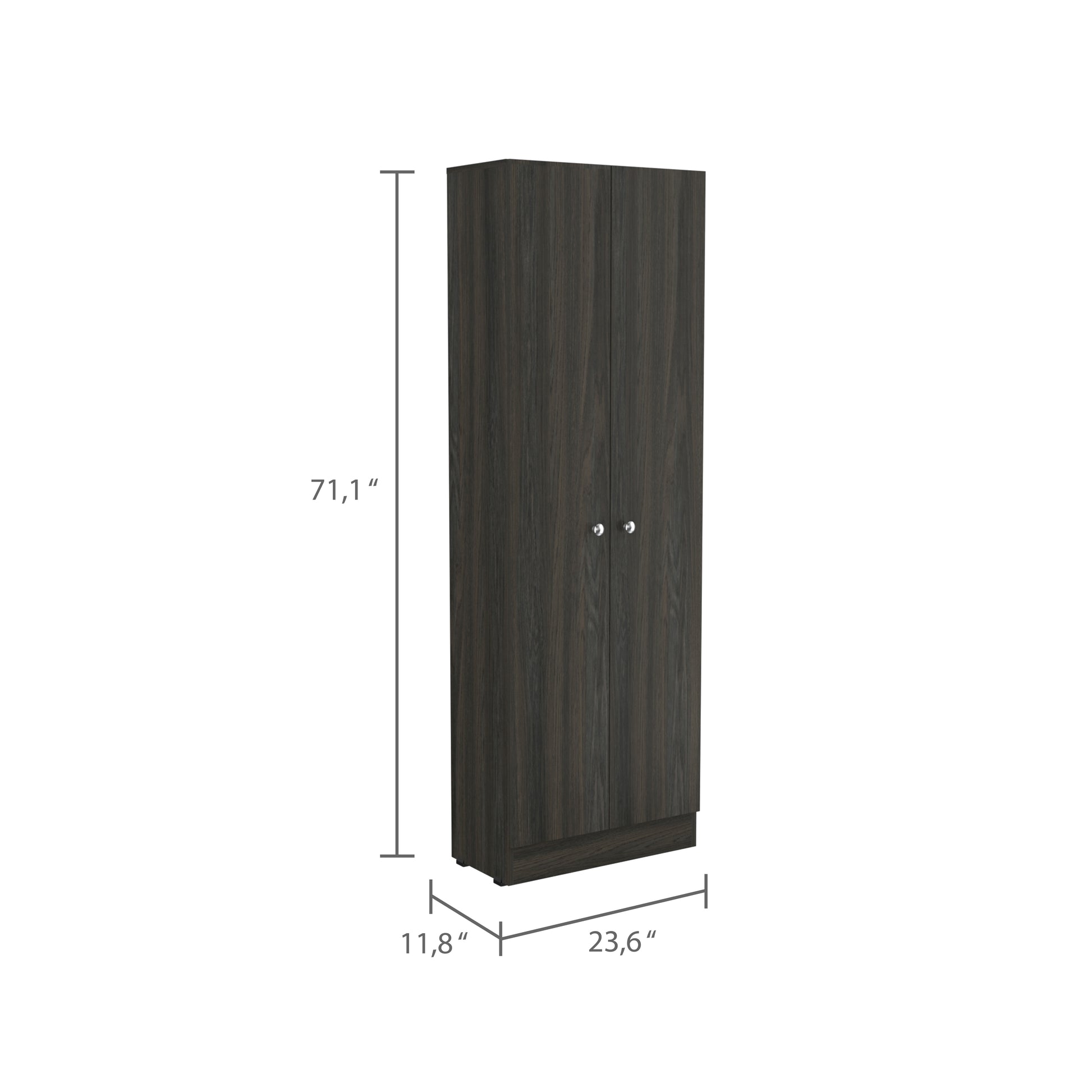 Rectangle 2-Door Storage Tall Cabinet Carbon Espresso and Wenge