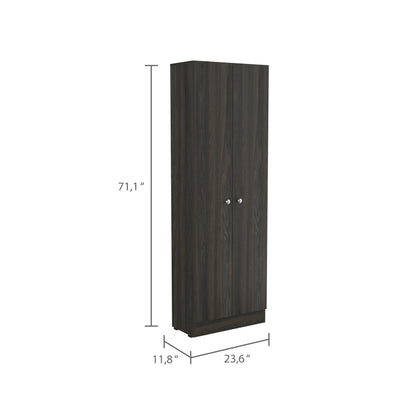 Rectangle 2-Door Storage Tall Cabinet Carbon Espresso and Wenge
