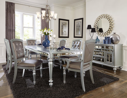 Sparkling Silver Finish Mirrored 1pc Server of 5x Drawers 2x Cabinets Ultra-Modern Style Dining Room