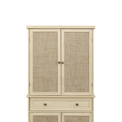 4 Door Cabinet with 1 Drawer, with 4 Adjustable Inner Shelves, Storage Cabinet
