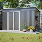 10x4 Outdoor Metal Storage Shed - Gray