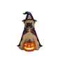 Halloween Bulldog Witch Statue with LED Jack-O'-Lantern Pumpkin - 19.7' Resin Porch Decor