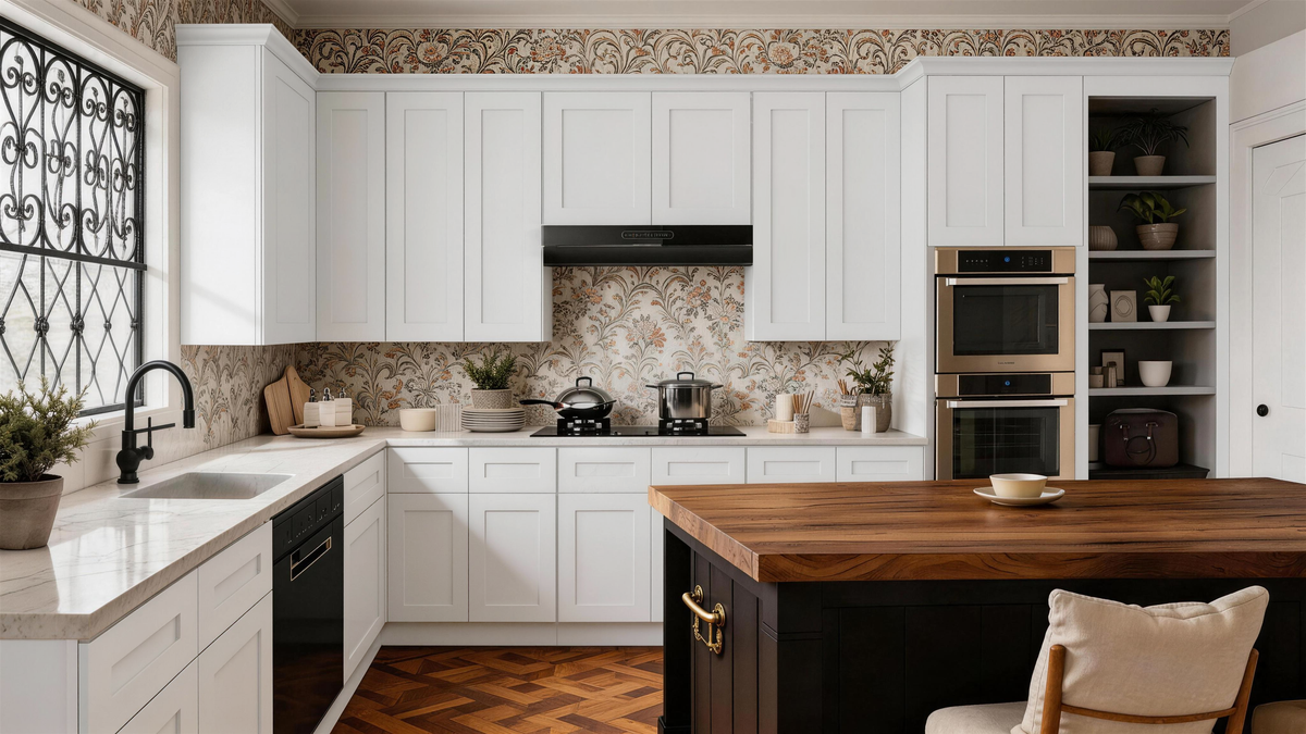 White Shaker Wall Cabinet - 24" Double Door Storage