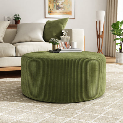 Velvet Round Ottoman