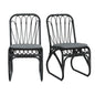 Set of 2 Gray Outdoor PE Wicker Dining Chairs with Washable Cushions for Patio or Garden