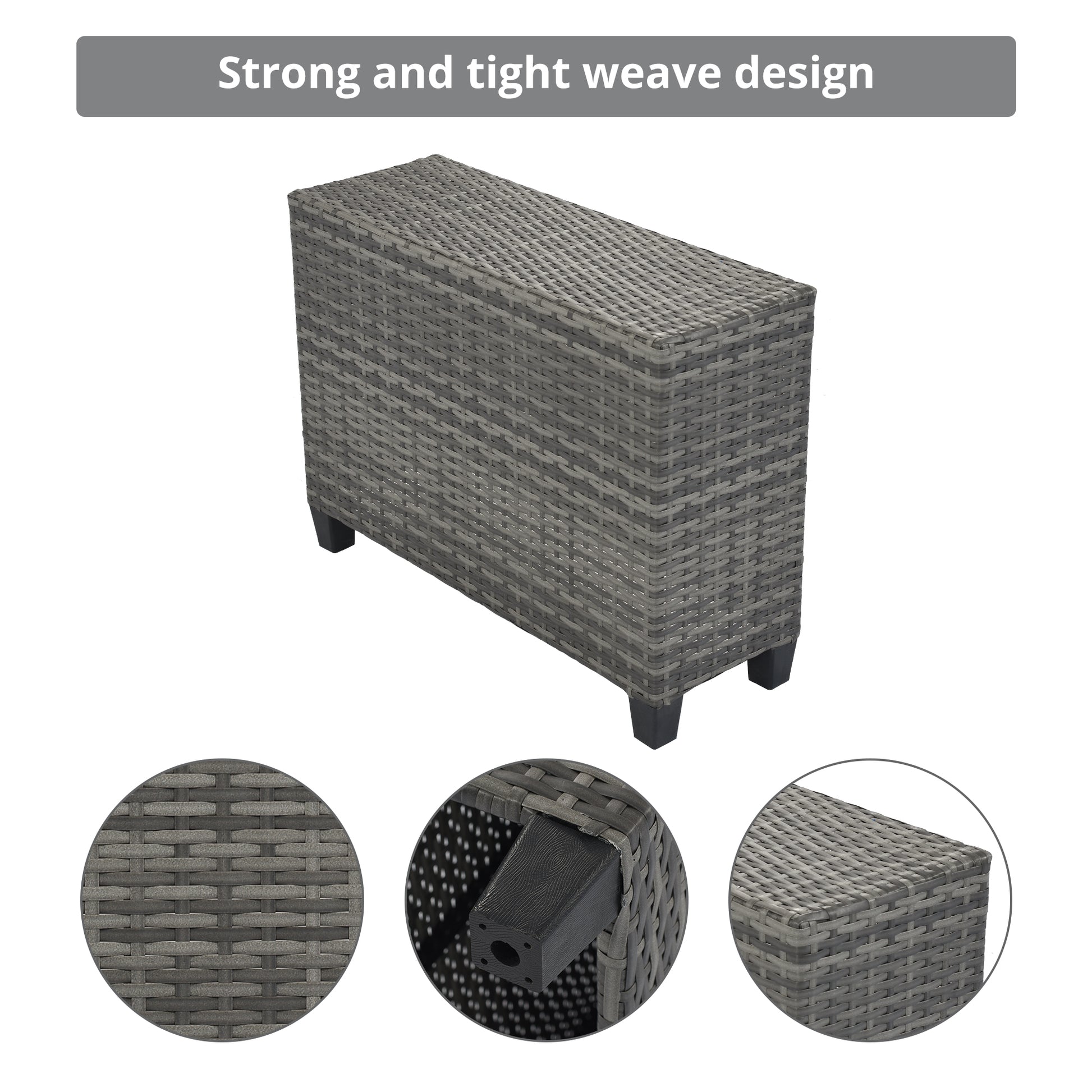 8 Piece Gray Wicker Outdoor Sofa Set Curved Sectional with Cushions