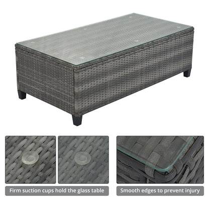 8 Piece Gray Wicker Outdoor Sofa Set Curved Sectional with Cushions