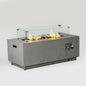 42-Inch Propane Gas Fire Pit Table with Wind Guard, Gray