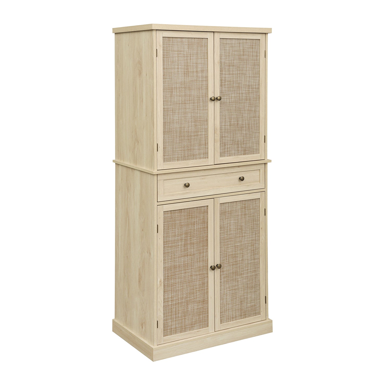 4 Door Cabinet with 1 Drawer, with 4 Adjustable Inner Shelves, Storage Cabinet