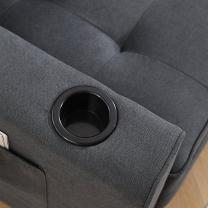 Dark Gray 3-in-1 Futon Sofa Bed with Side Pockets - image 16
