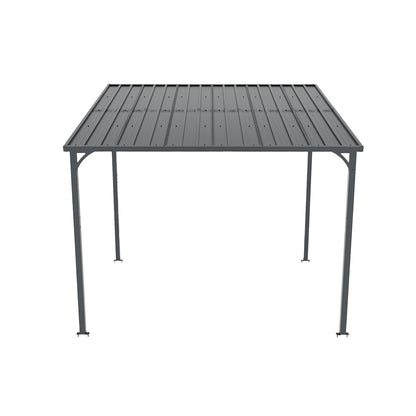 Black Metal Outdoor Pergola Shed for Garden Patio and Poolside