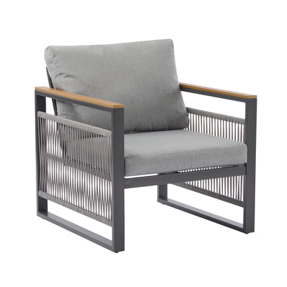 Natural Grey Outdoor Sofa Set - 4 Piece Patio Furniture