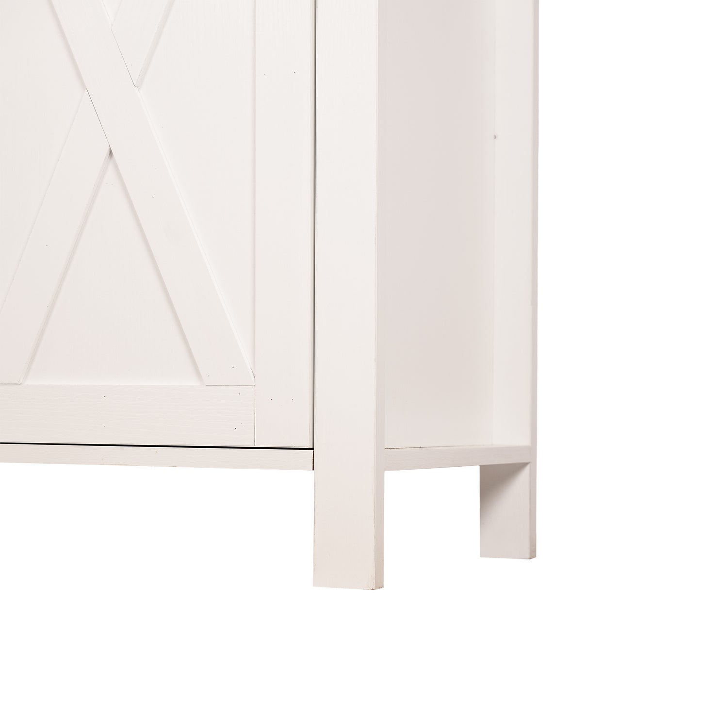 71" White Farmhouse Kitchen Pantry Cabinet with Glass Door - image 21