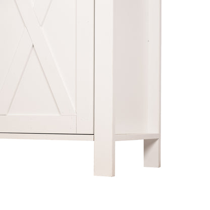 71" White Farmhouse Kitchen Pantry Cabinet with Glass Door - image 21