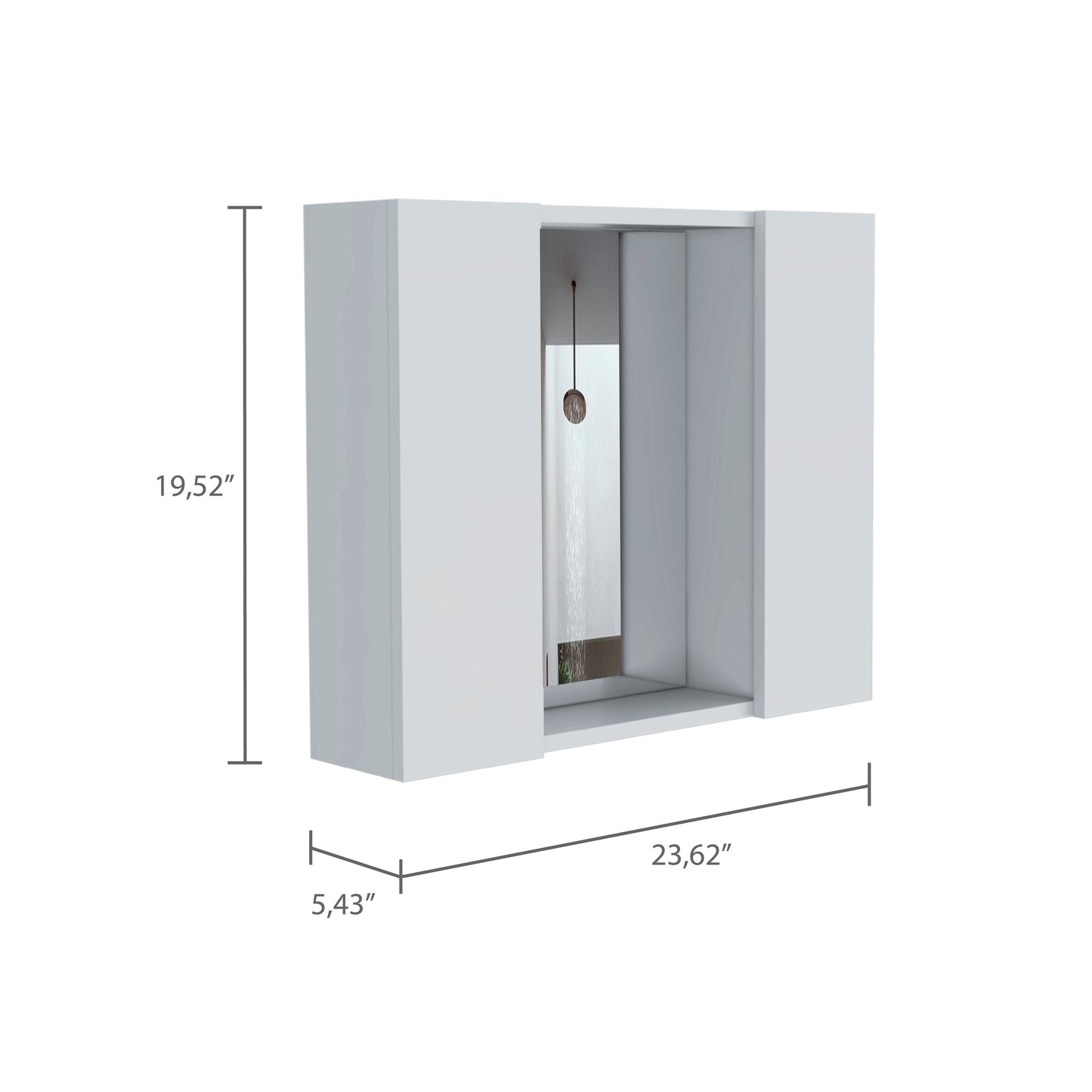 Ellegrini White Medicine Cabinet - 1 Drawer Storage
