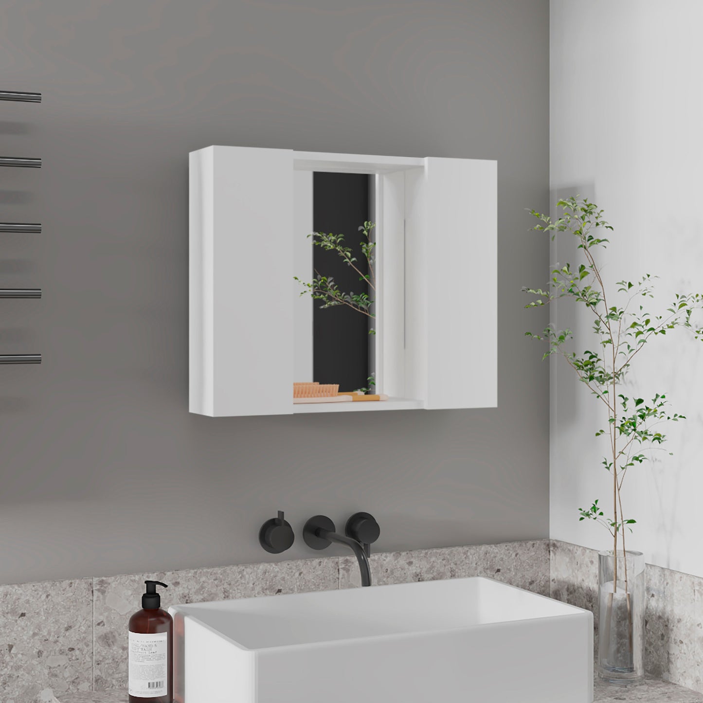 Ellegrini 1-Drawer Medicine Cabinet White
