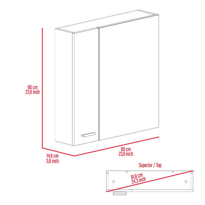 Light Gray Bathroom Storage Cabinet with Mirror