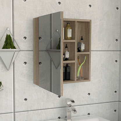 Light Oak Particle Board Medicine Cabinet for Bathroom Storage