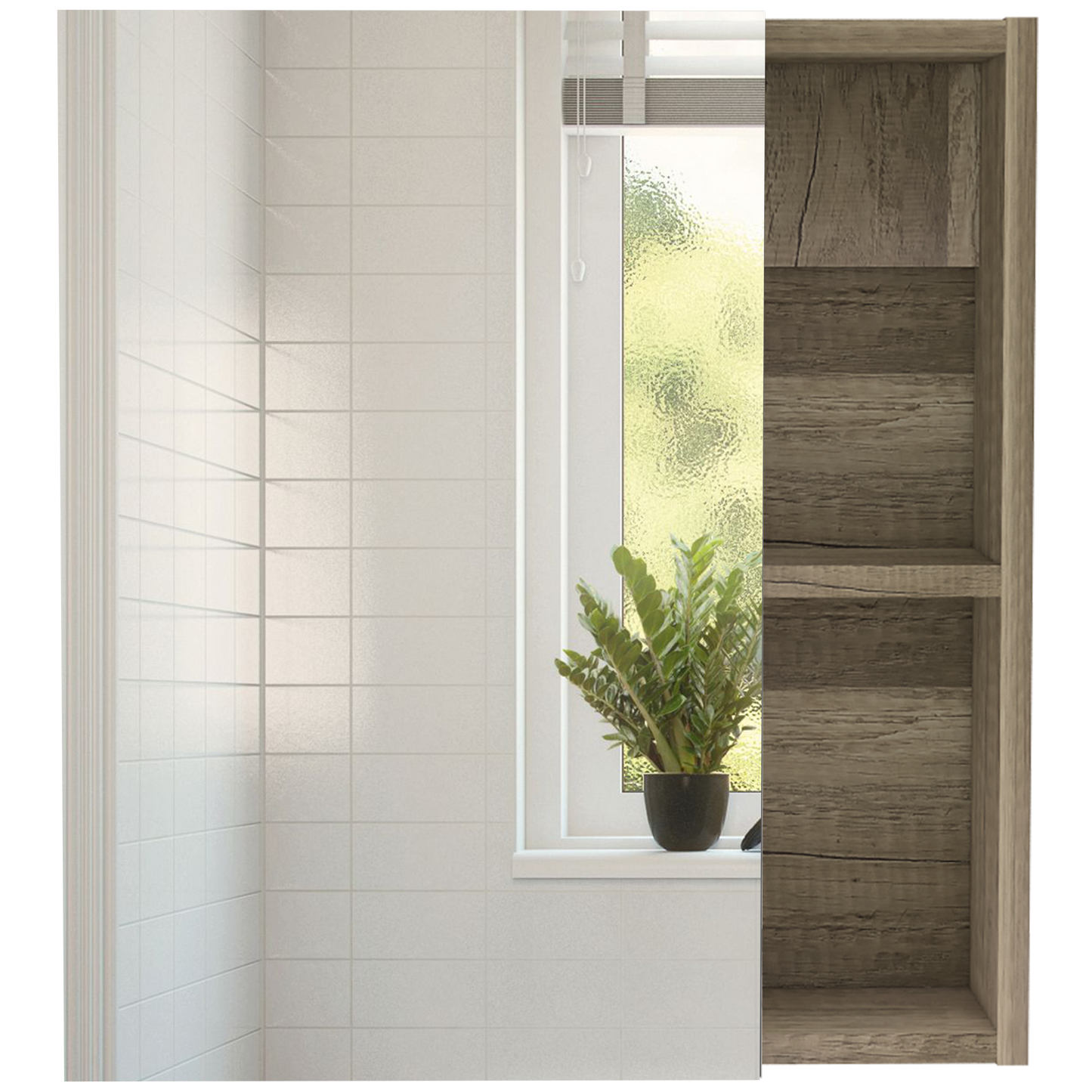 Light Oak Particle Board Medicine Cabinet for Bathroom Storage