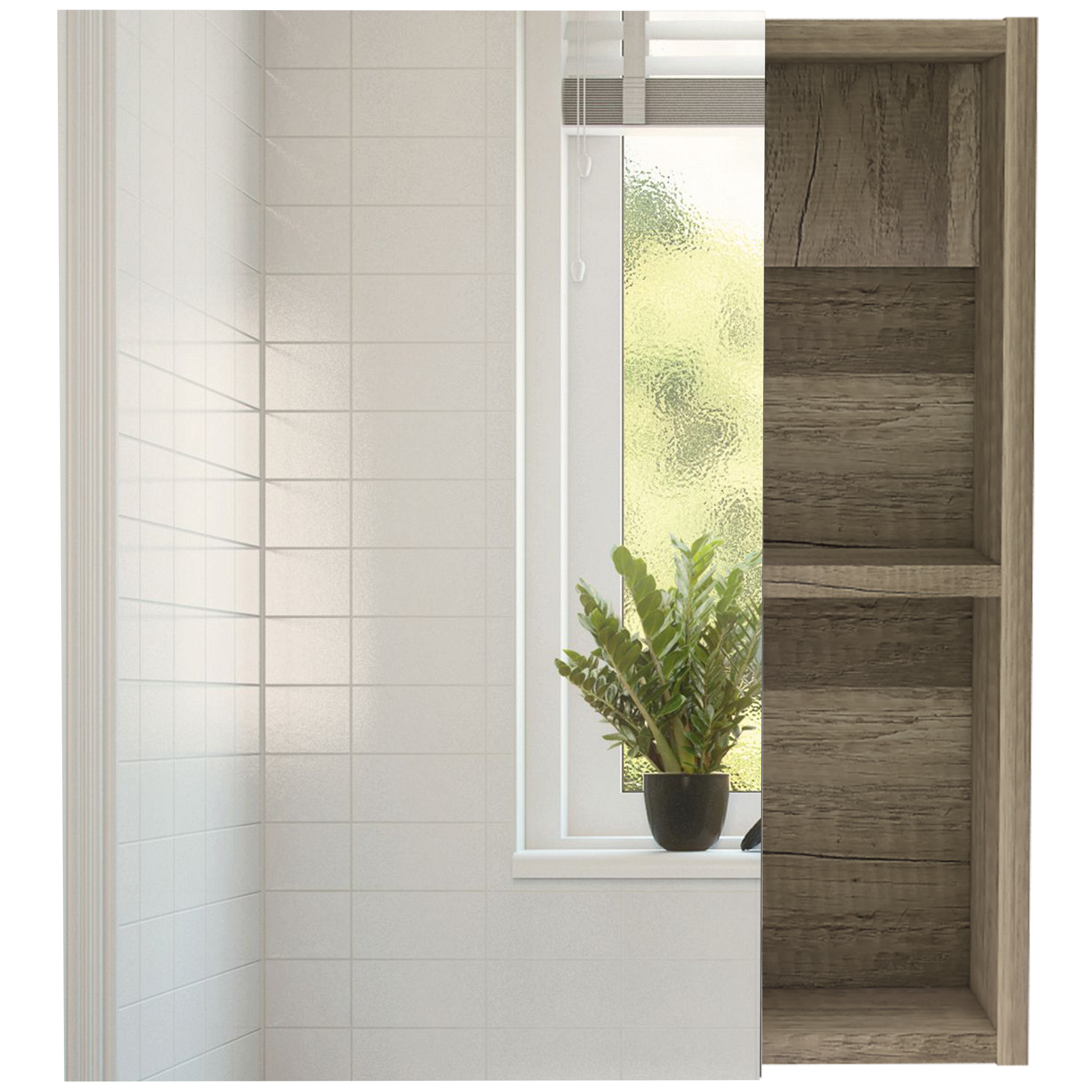 Light Oak Particle Board Medicine Cabinet for Bathroom Storage