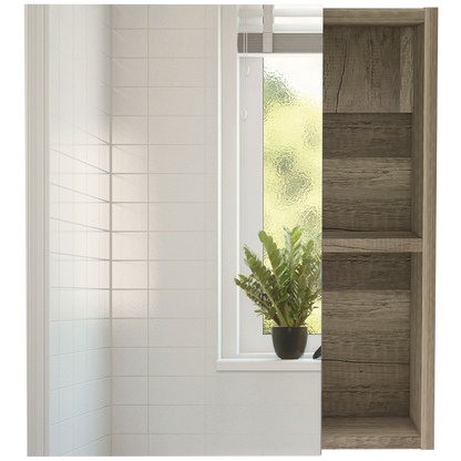 Light Oak Particle Board Medicine Cabinet for Bathroom Storage
