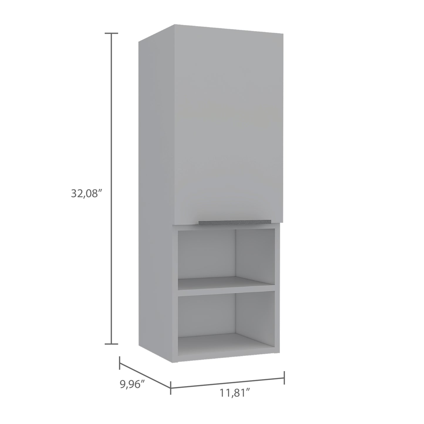 White Particle Board Medicine Cabinet with Shelves for Bathroom