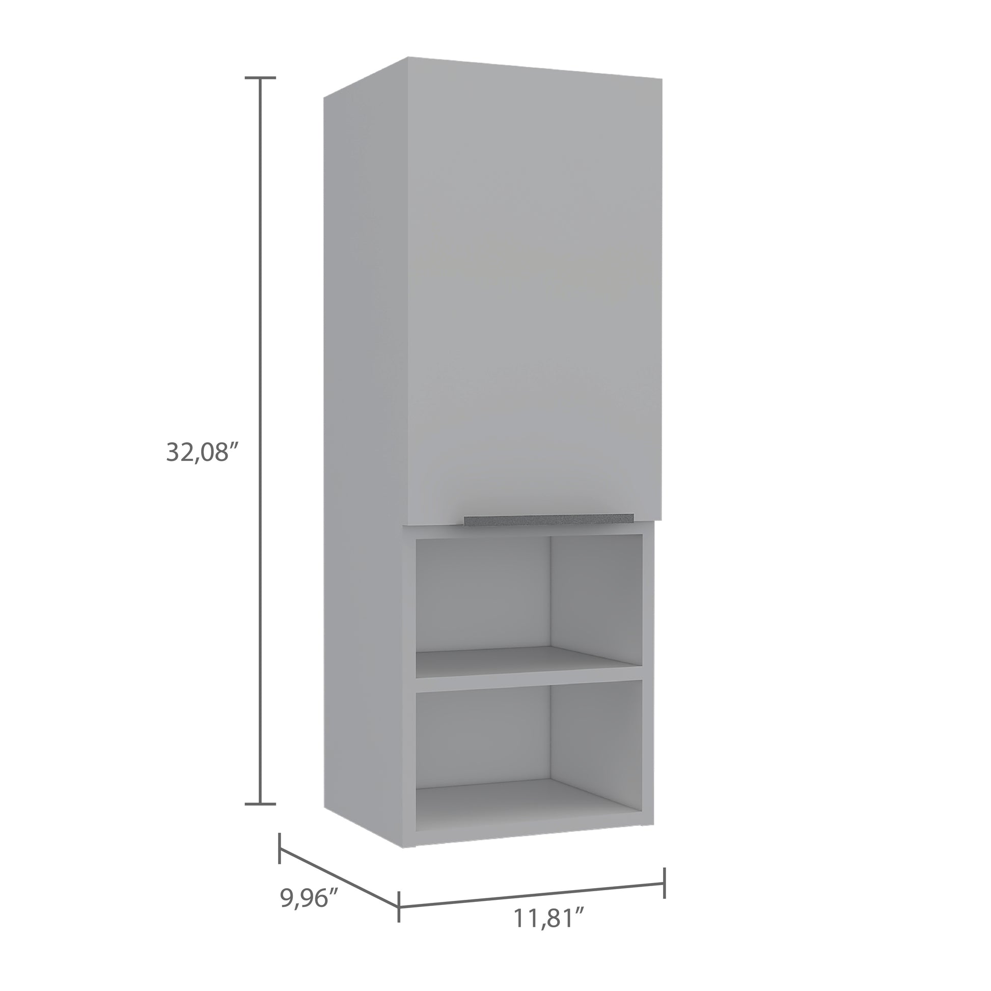 White Particle Board Medicine Cabinet with Shelves for Bathroom