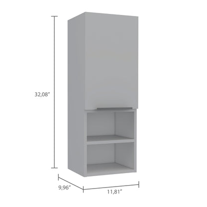 White Particle Board Medicine Cabinet with Shelves for Bathroom