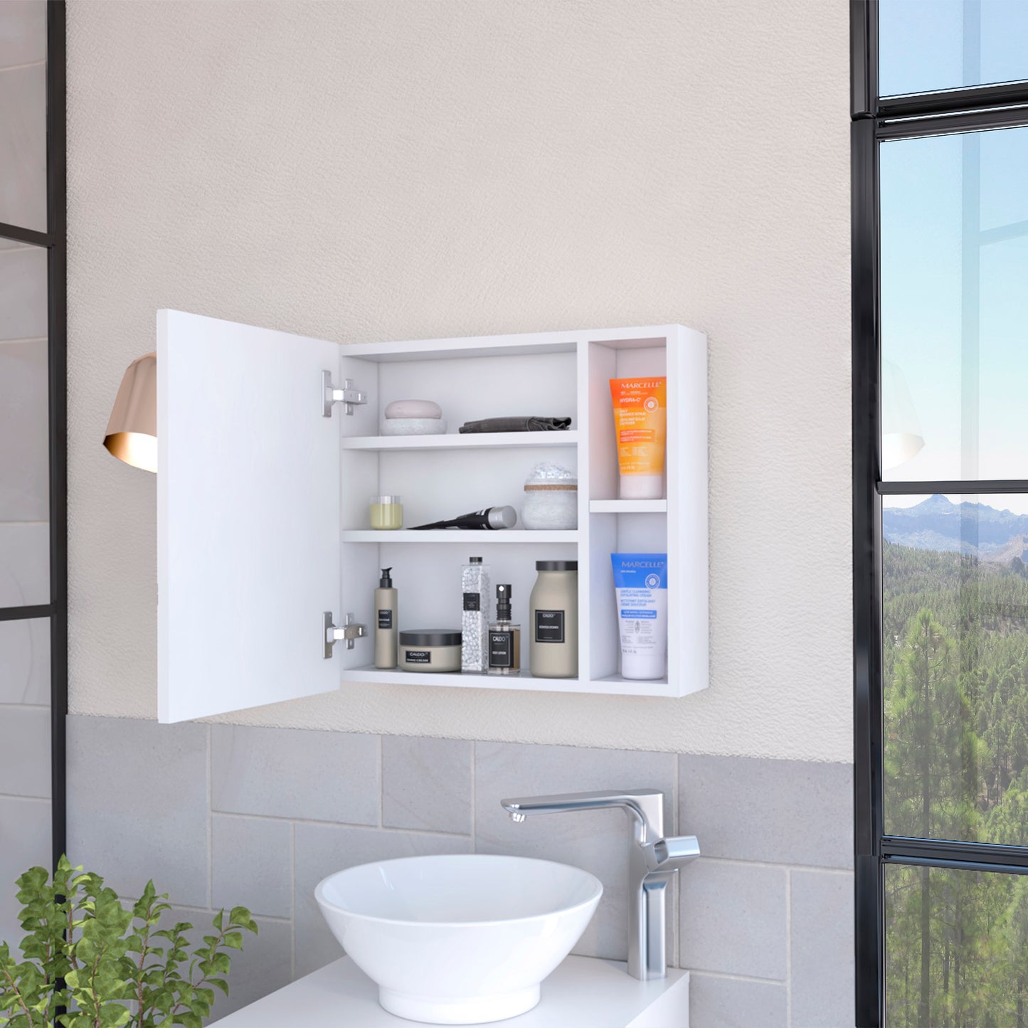 Myrick 2-Shelf Medicine Cabinet with Mirror - White