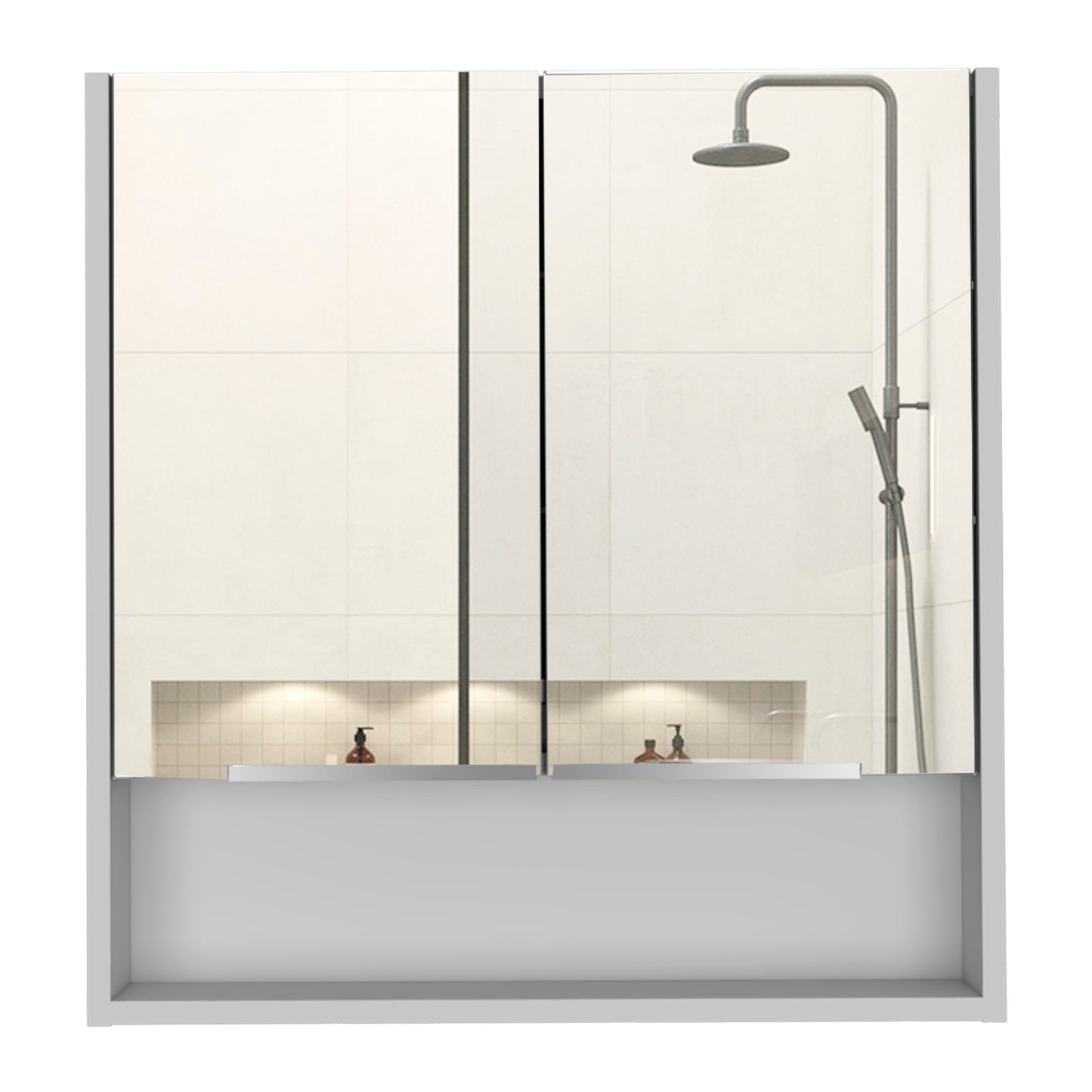 Manchester Rectangle Medicine Cabinet with Mirror White - Bathroom Storage