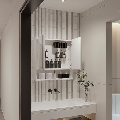 Manchester Rectangle Medicine Cabinet with Mirror White - Bathroom Storage