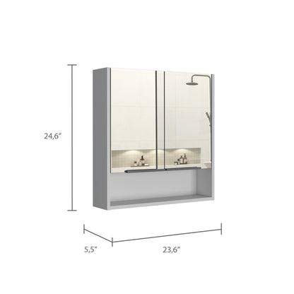 Manchester Rectangle Medicine Cabinet with Mirror White - Bathroom Storage