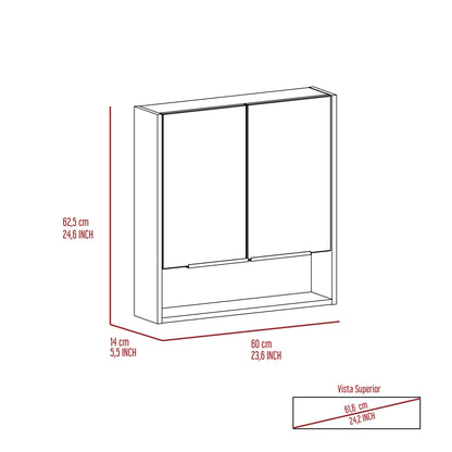 Manchester Rectangle Medicine Cabinet with Mirror White - Bathroom Storage