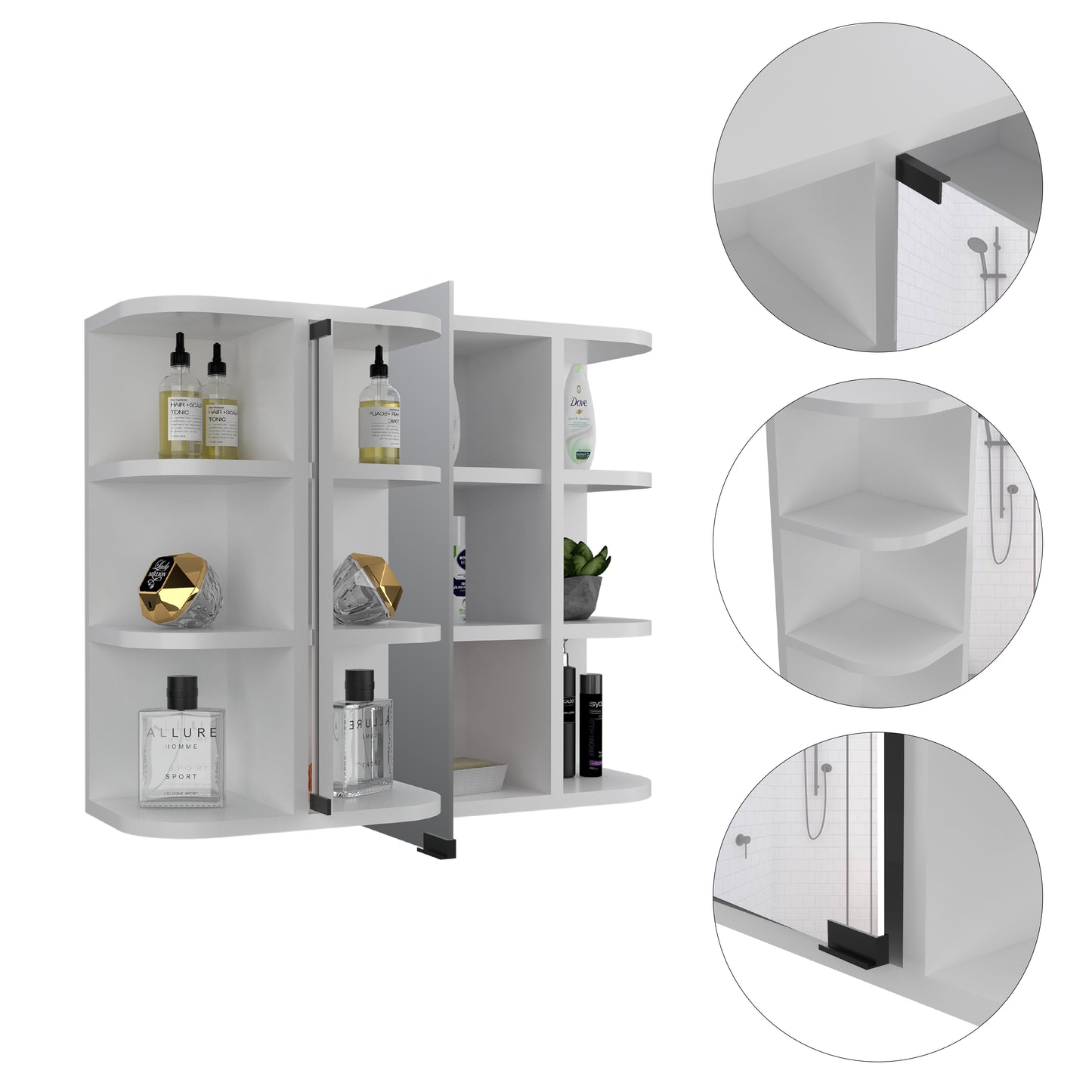 White Particle Board Bathroom Storage Cabinet for Vanity Upgrade