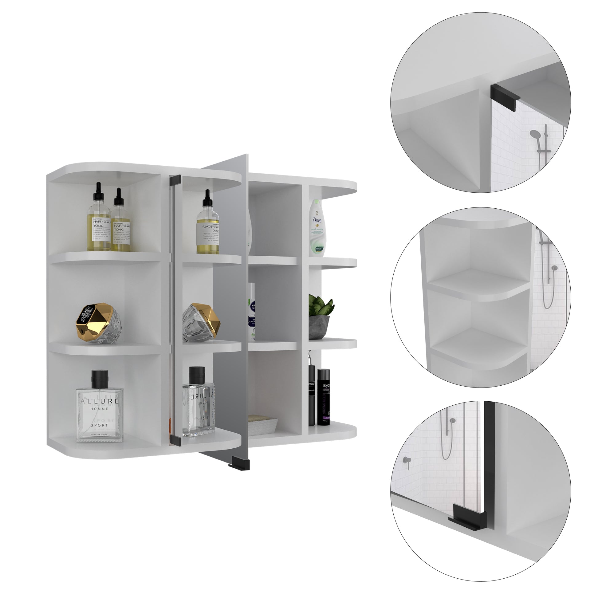 White Particle Board Bathroom Storage Cabinet for Vanity Upgrade