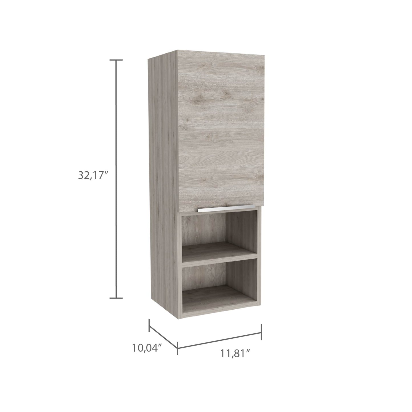 Light Gray 2-Shelf Bathroom Cabinet - Storage Solutions