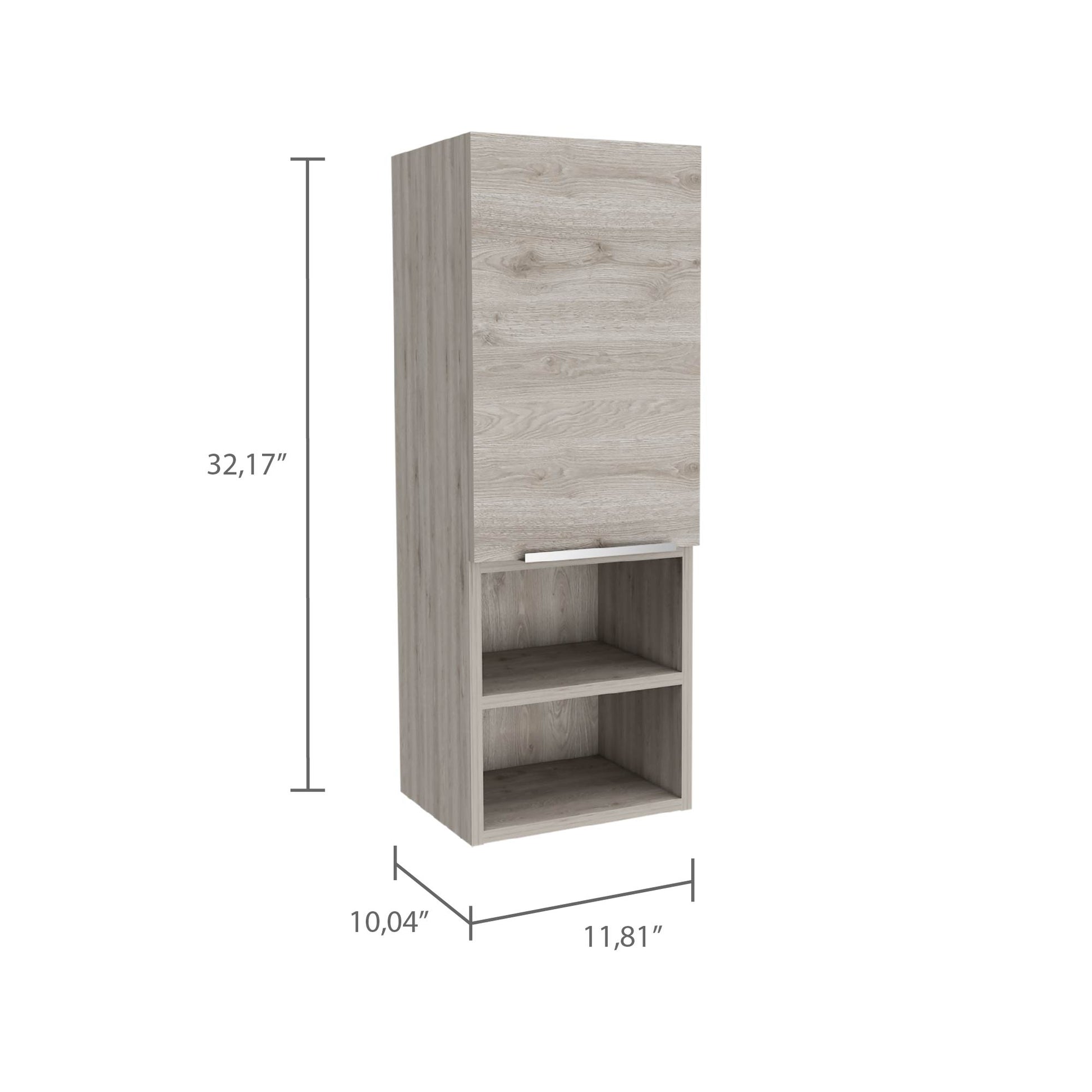 Light Gray 2-Shelf Bathroom Cabinet - Storage Solutions