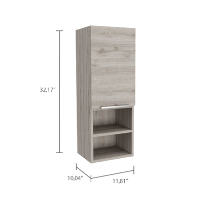 Light Gray 2-Shelf Bathroom Cabinet - Storage Solutions