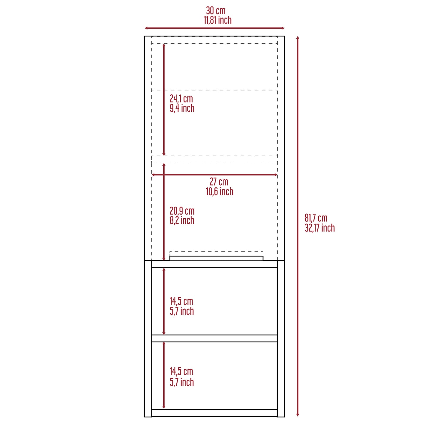 Light Gray 2-Shelf Bathroom Cabinet - Storage Solutions