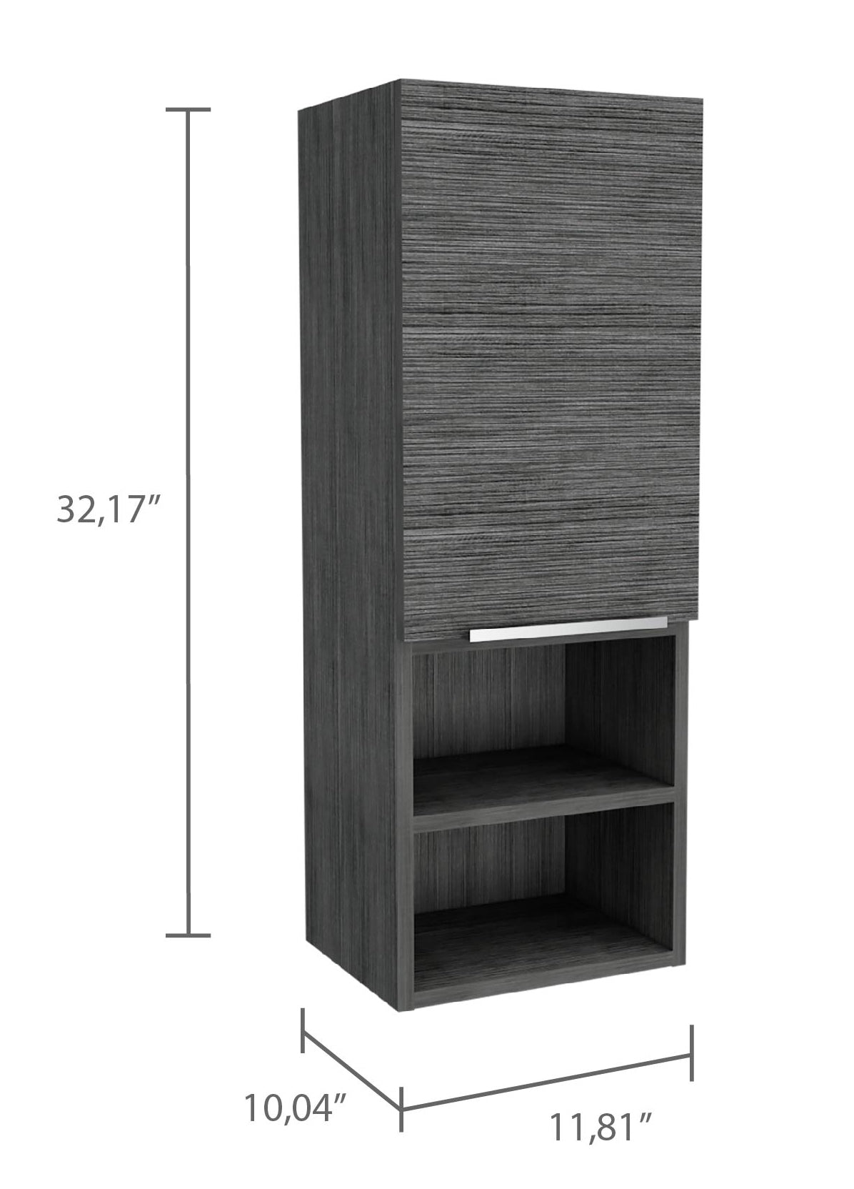 Gray 2 Shelf Bathroom Cabinet - Storage Solutions