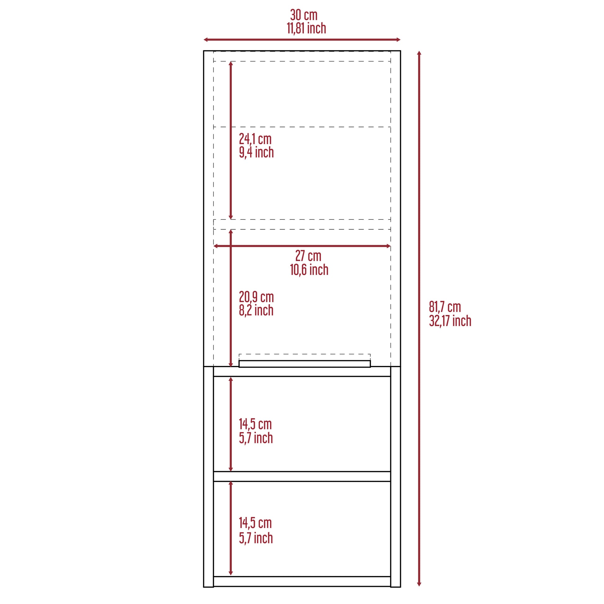 Gray 2 Shelf Bathroom Cabinet - Storage Solutions